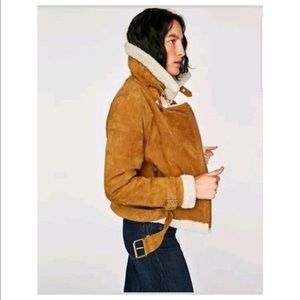 Zara Suede Aviator Jacket
